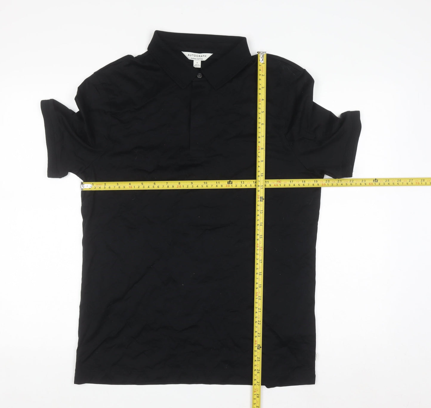 Marks and Spencer Autograph Men's Black Supima Cotton Polo Shirt M