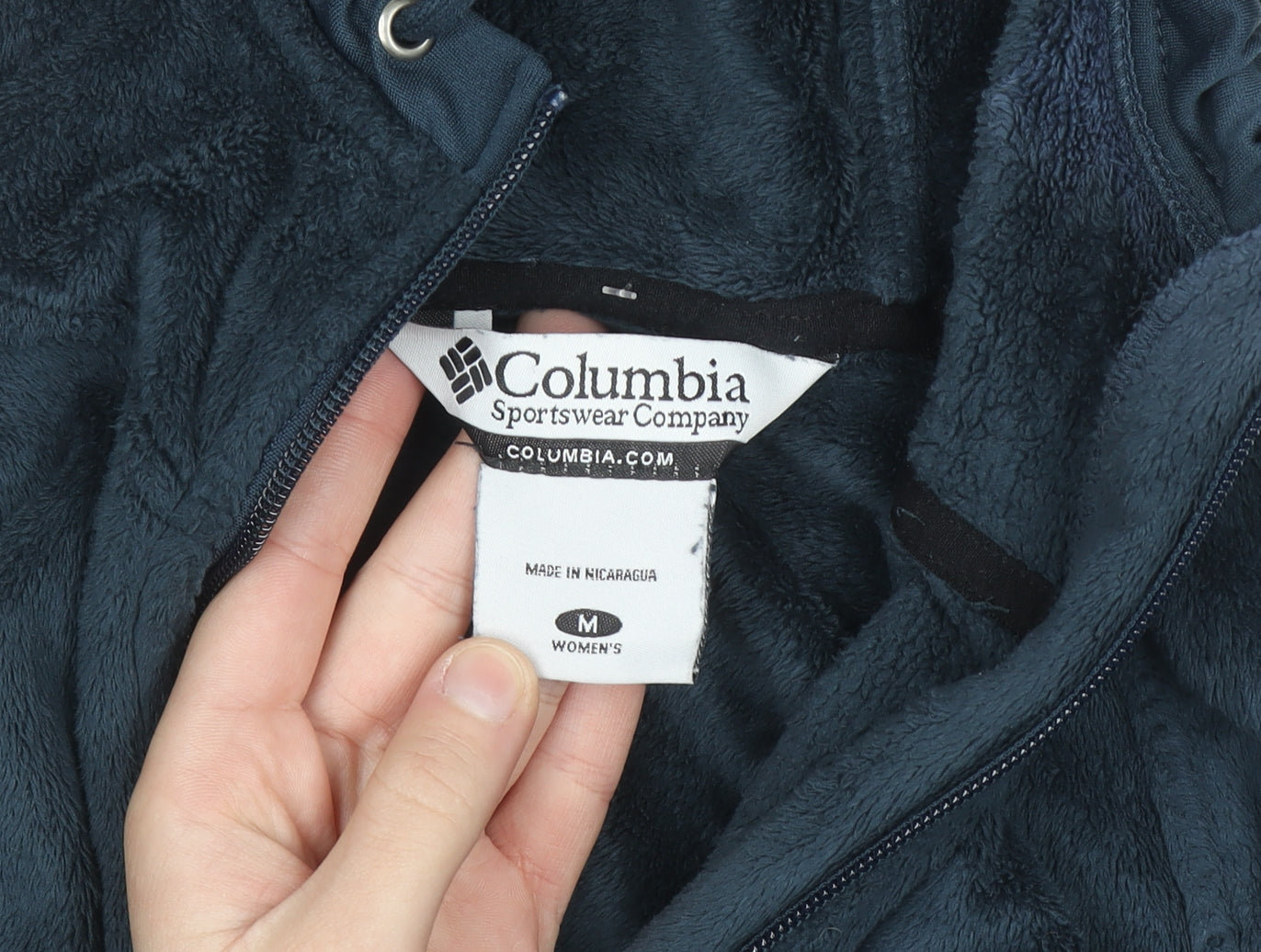 Columbia Womens Navy Full Zip Hooded Fleece Jacket Size M