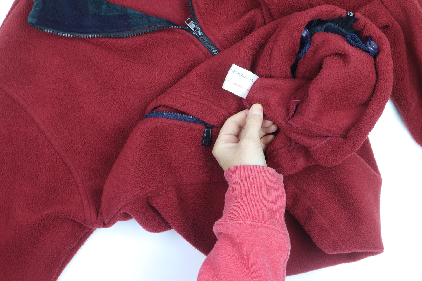 Country Trader Men's Red Fleece Full Zip Jacket Size S