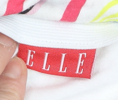 ELLE Women’s Multicoloured Strapless Tunic Cotton Blouse Size 14