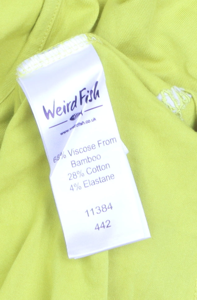 Weird Fish Women's Yellow Bamboo Blend Short Sleeve T-Shirt Size 10
