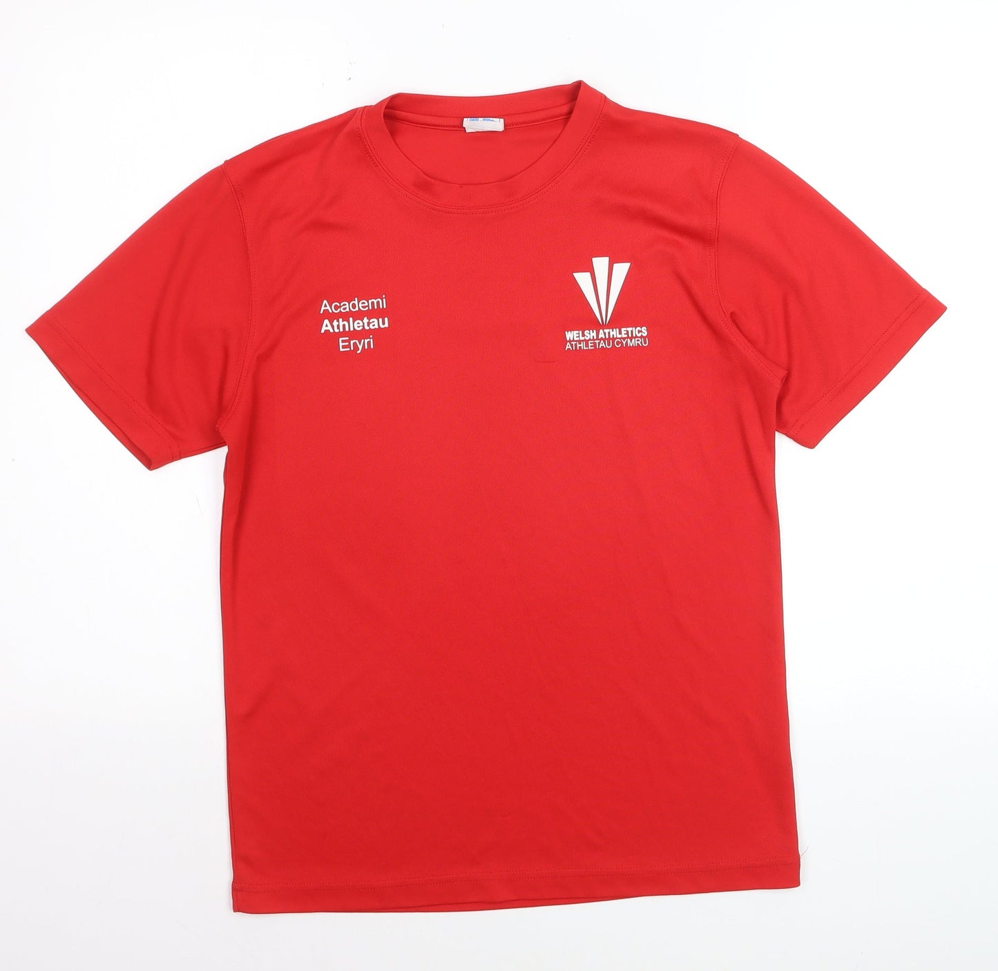 AWDis Men’s Red Welsh Athletics Short Sleeve Crew Neck Sports T-Shirt Size S