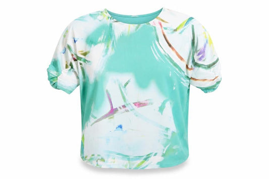 Next Women’s Blue Abstract Tunic Blouse Size 8 Short Sleeve