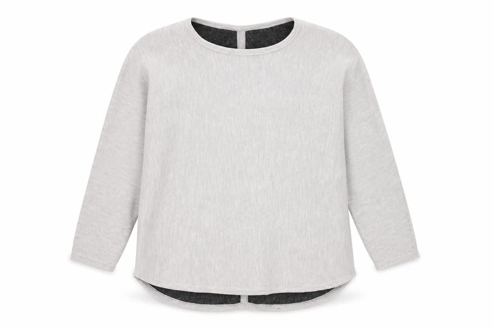 Jigsaw Women Grey Wool Blend 3/4 Sleeve Crew Neck Jumper M