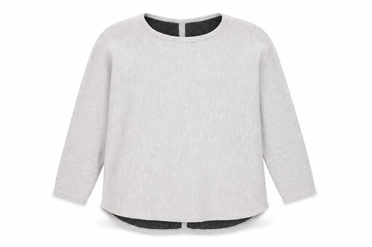 Jigsaw Women Grey Wool Blend 3/4 Sleeve Crew Neck Jumper M