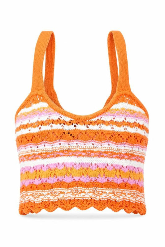 H&M Divided Women’s Orange Crochet Camisole Tank Top XS