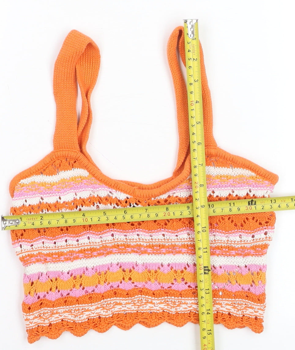 H&M Divided Women’s Orange Crochet Camisole Tank Top XS