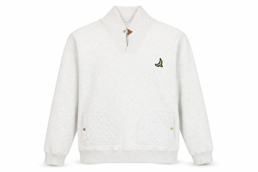 D-Rock Men's Grey Collared Pullover Jumper L Quilted Elbow Patch