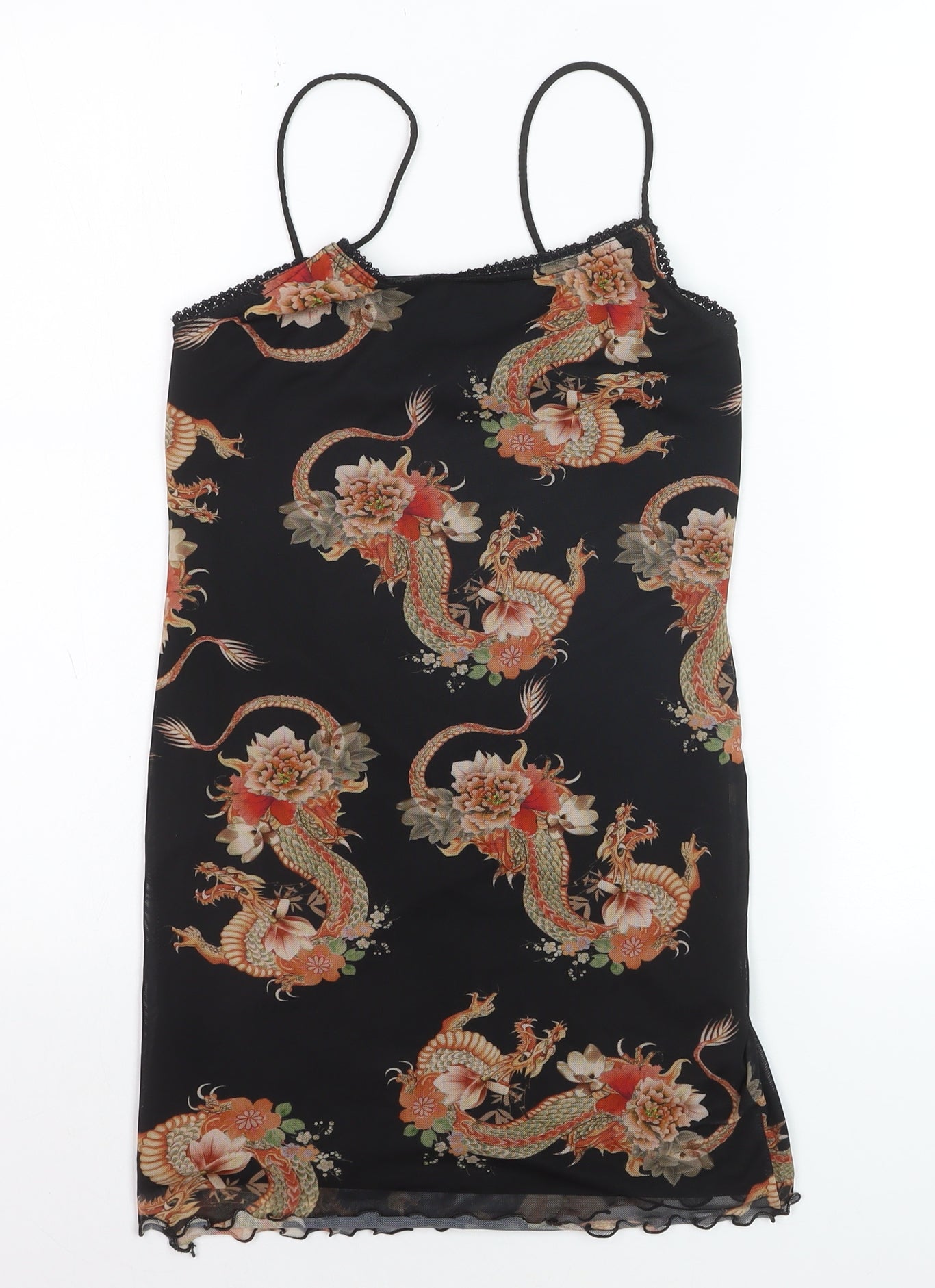 Urban Outfitters Women’s Black Dragon Print Slip Dress XS
