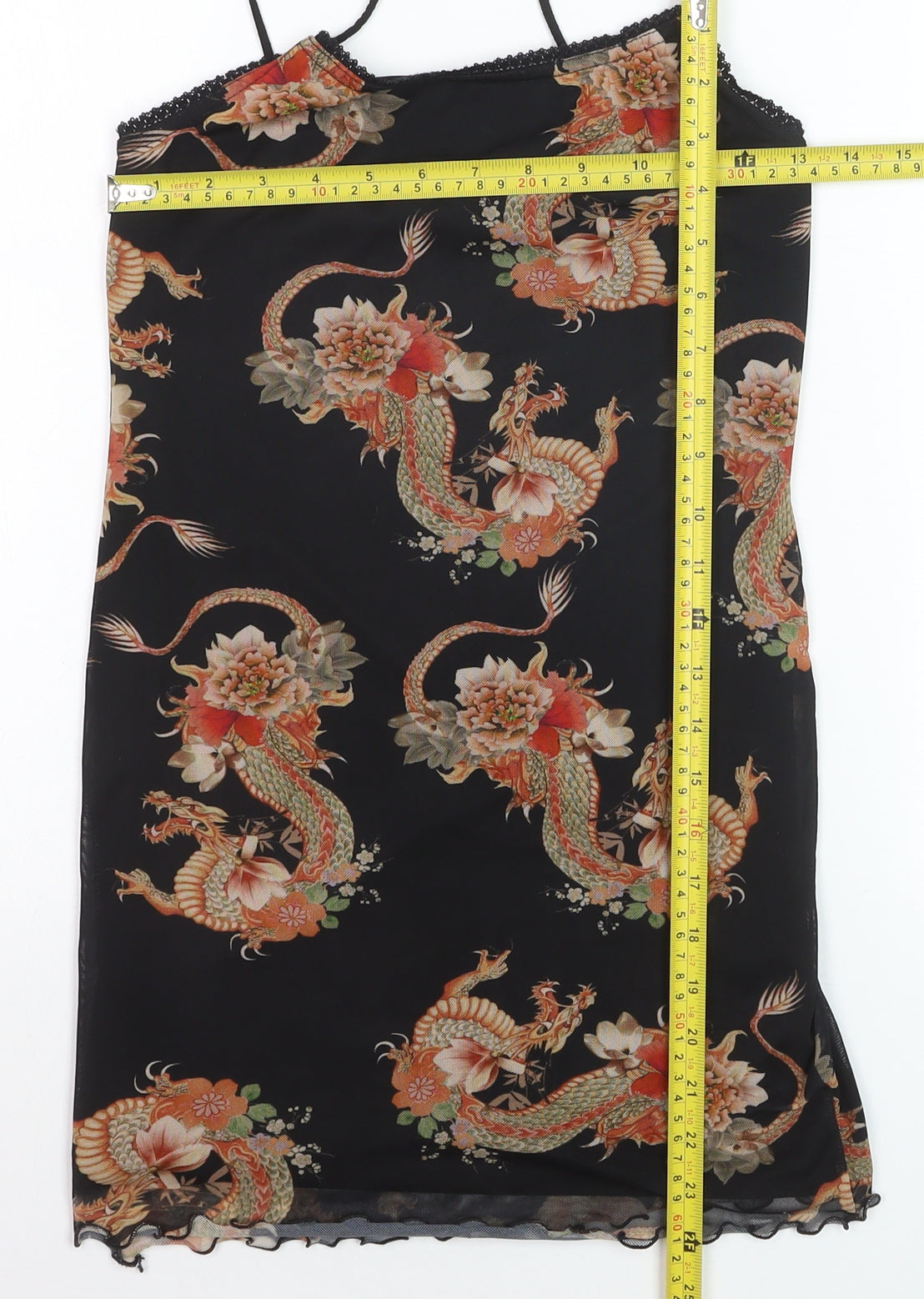 Urban Outfitters Women’s Black Dragon Print Slip Dress XS