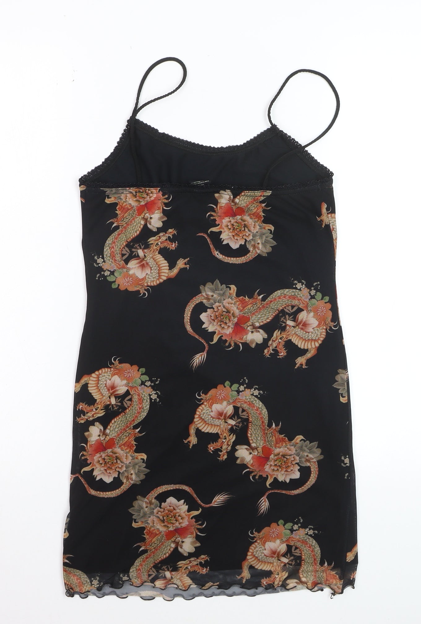 Urban Outfitters Women’s Black Dragon Print Slip Dress XS