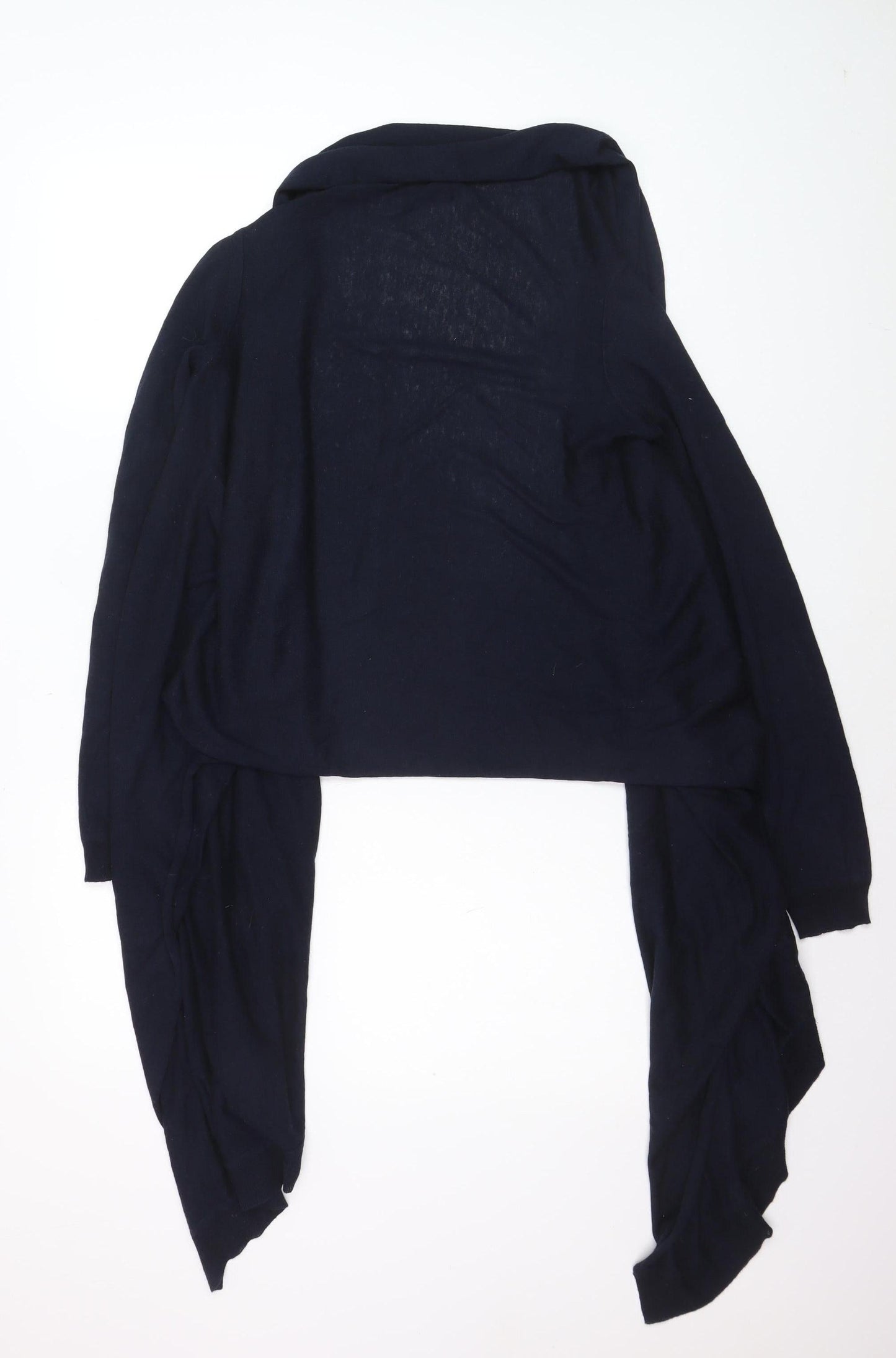 DKNY Women's Blue Silk Cashmere Open Front Cardigan S