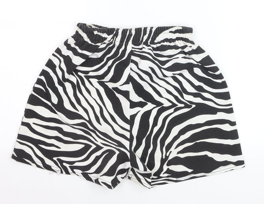 I Saw It First Women’s Black Zebra Print Polyester Shorts Size 8