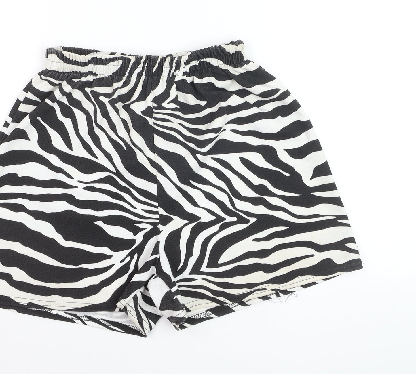 I Saw It First Women’s Black Zebra Print Polyester Shorts Size 8