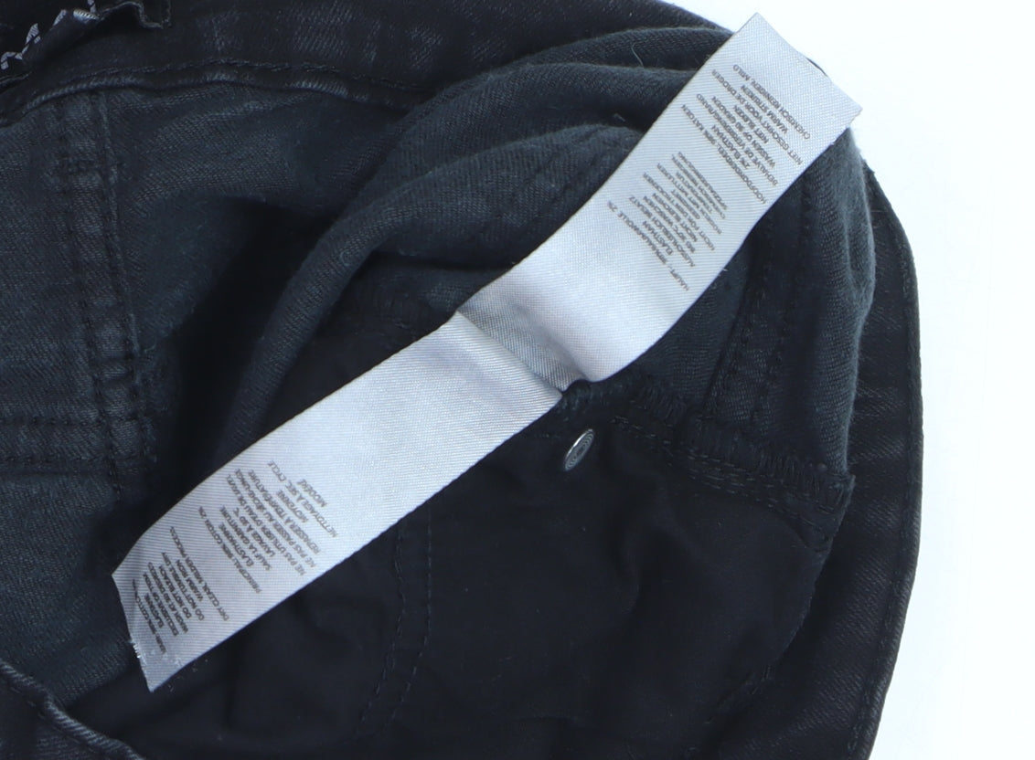 boohooMAN Men's Black Distressed Skinny Jeans Size 32 Slim Fit Denim