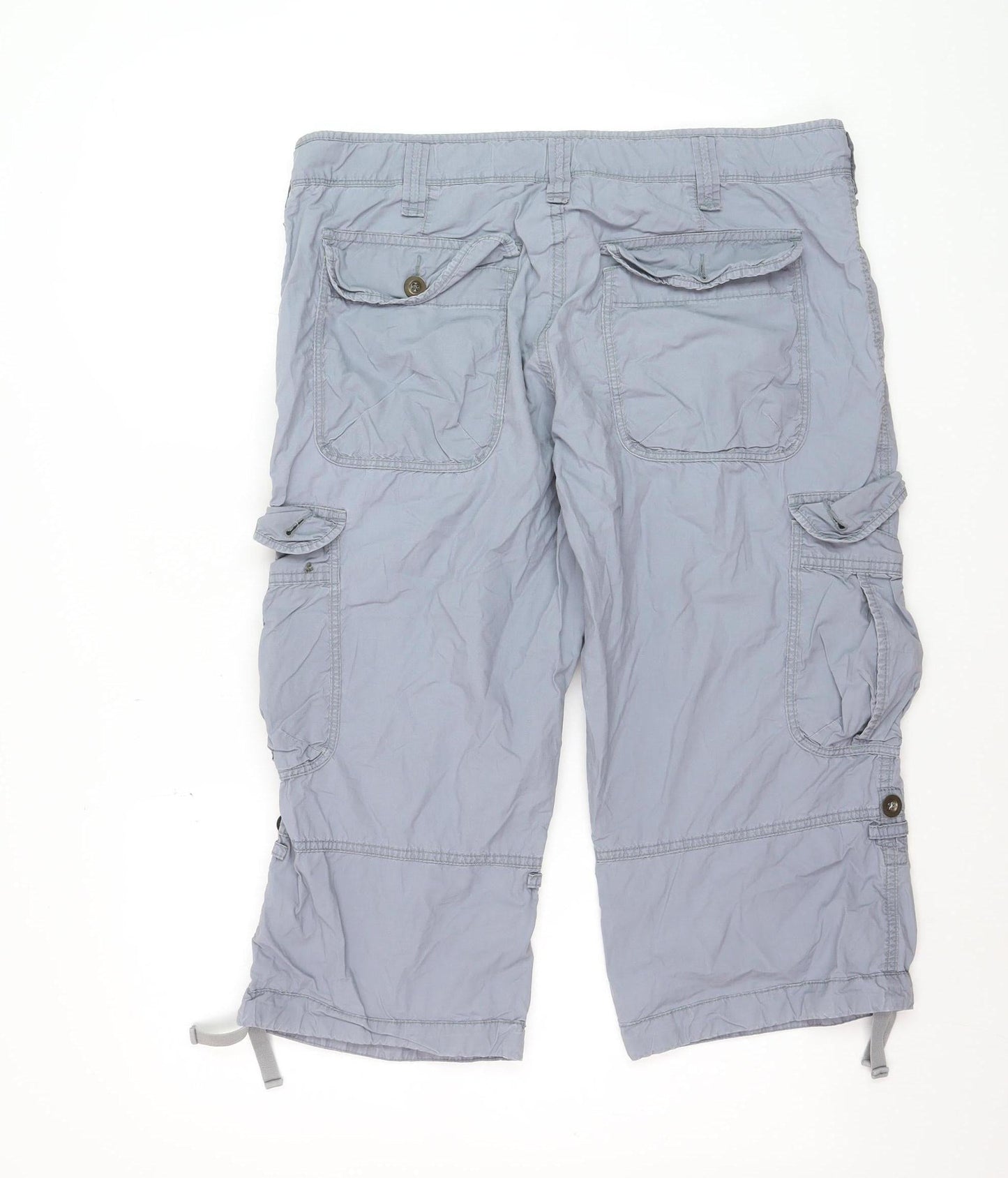 Uniqlo Men's Grey Cargo Shorts L Cotton Casual Lightweight