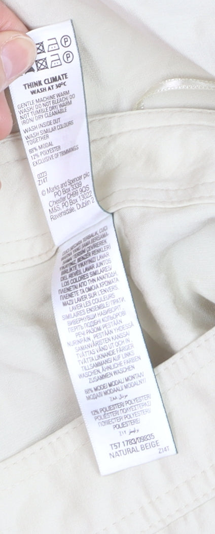 Marks and Spencer Women Beige Cargo Trousers Size 20 Regular