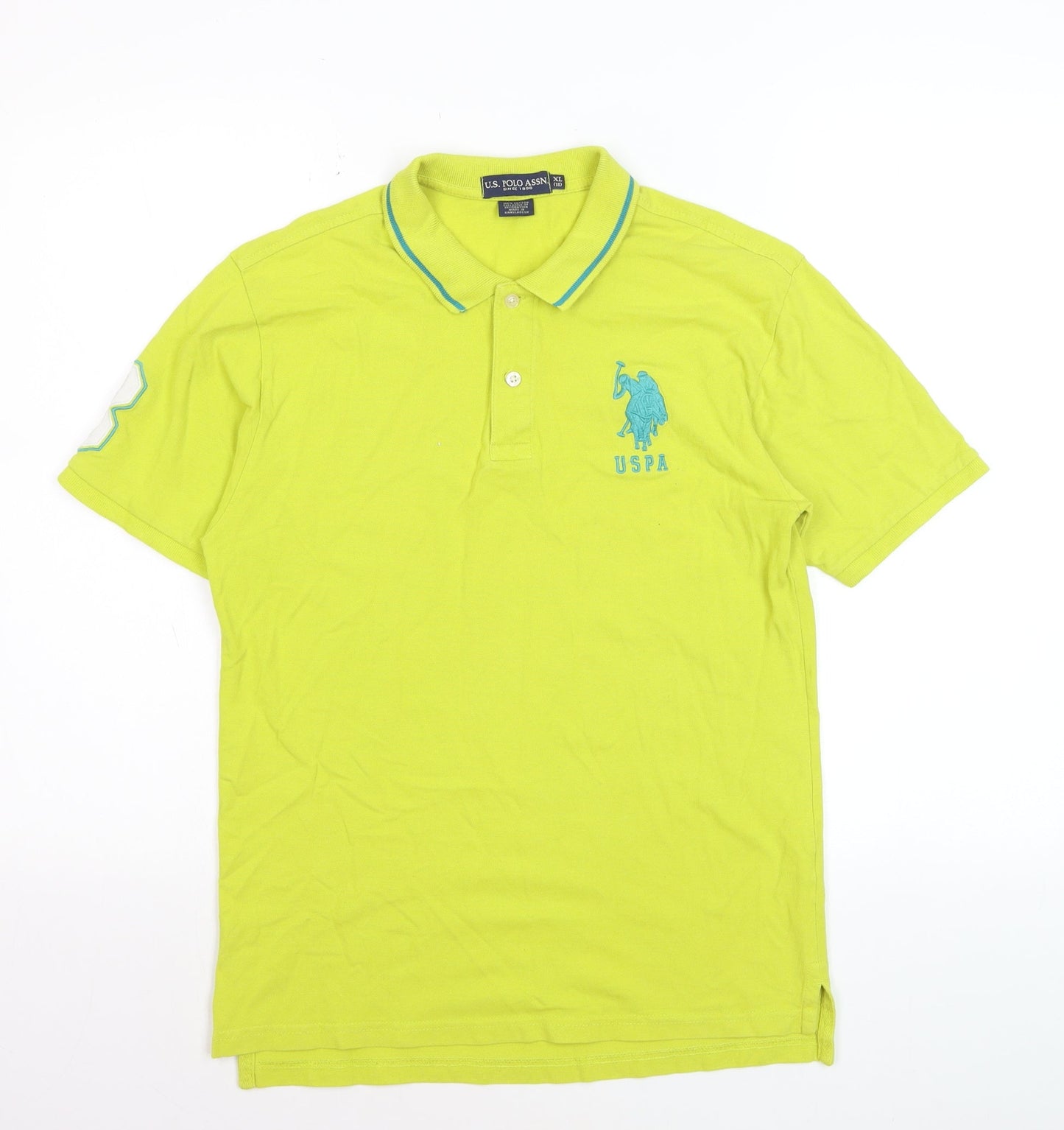 U.S. Polo Assn. Men's XL Green Short Sleeve Cotton Polo Shirt
