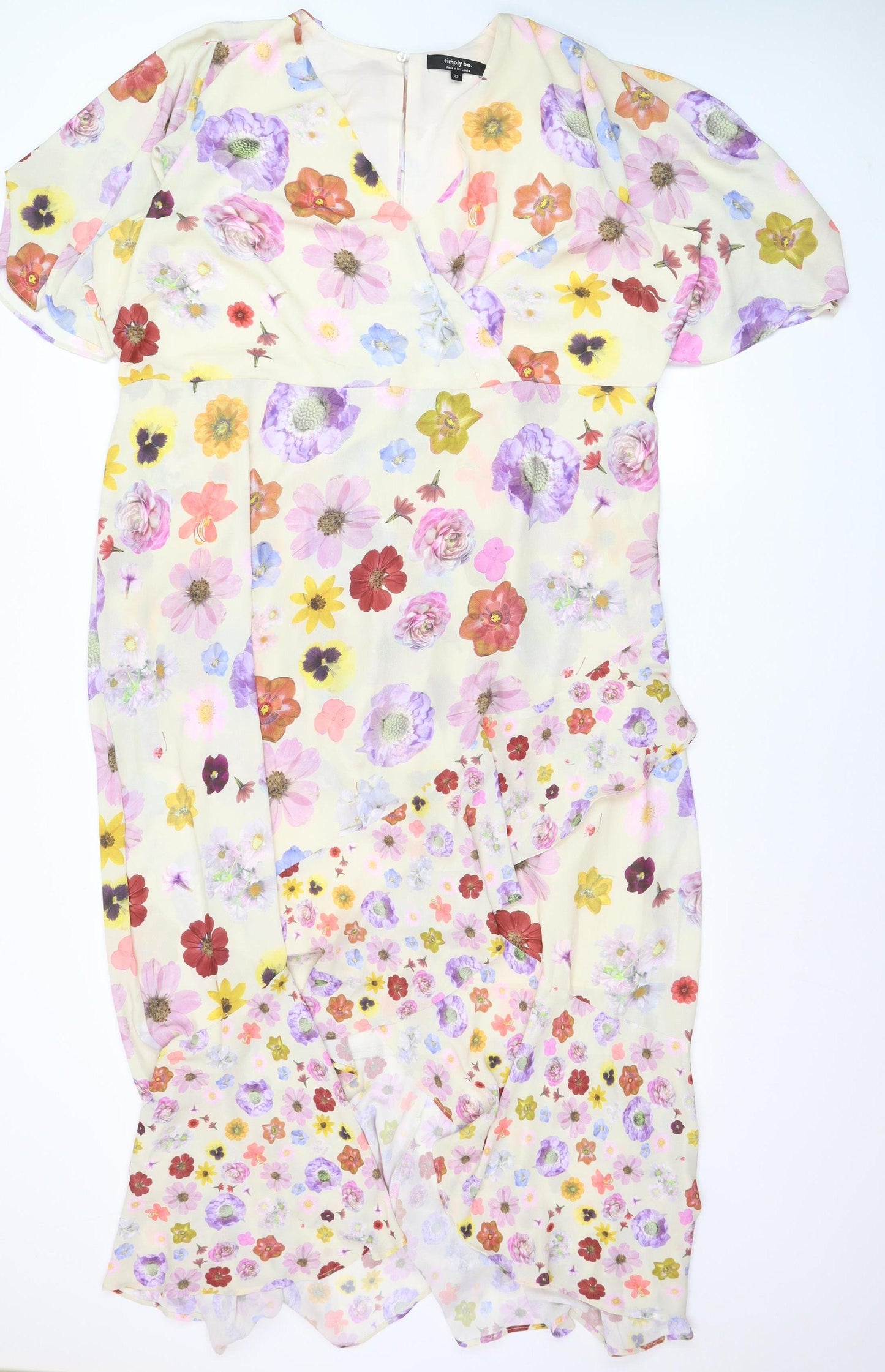 Simply Be Women’s Multicoloured Floral Wrap Midi Dress Size 22