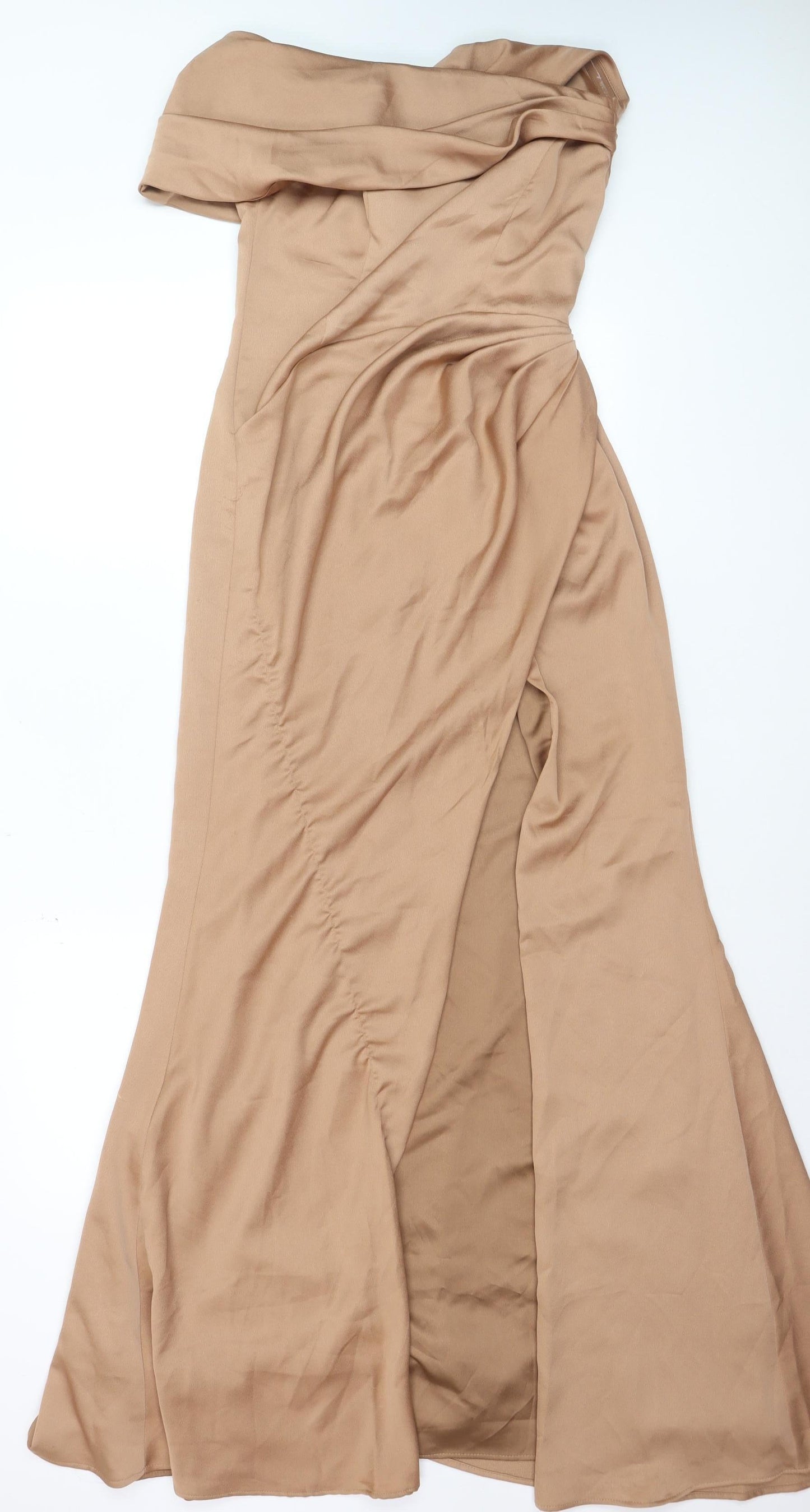 ASOS Edition Women’s Beige Off Shoulder Mermaid Dress UK 8