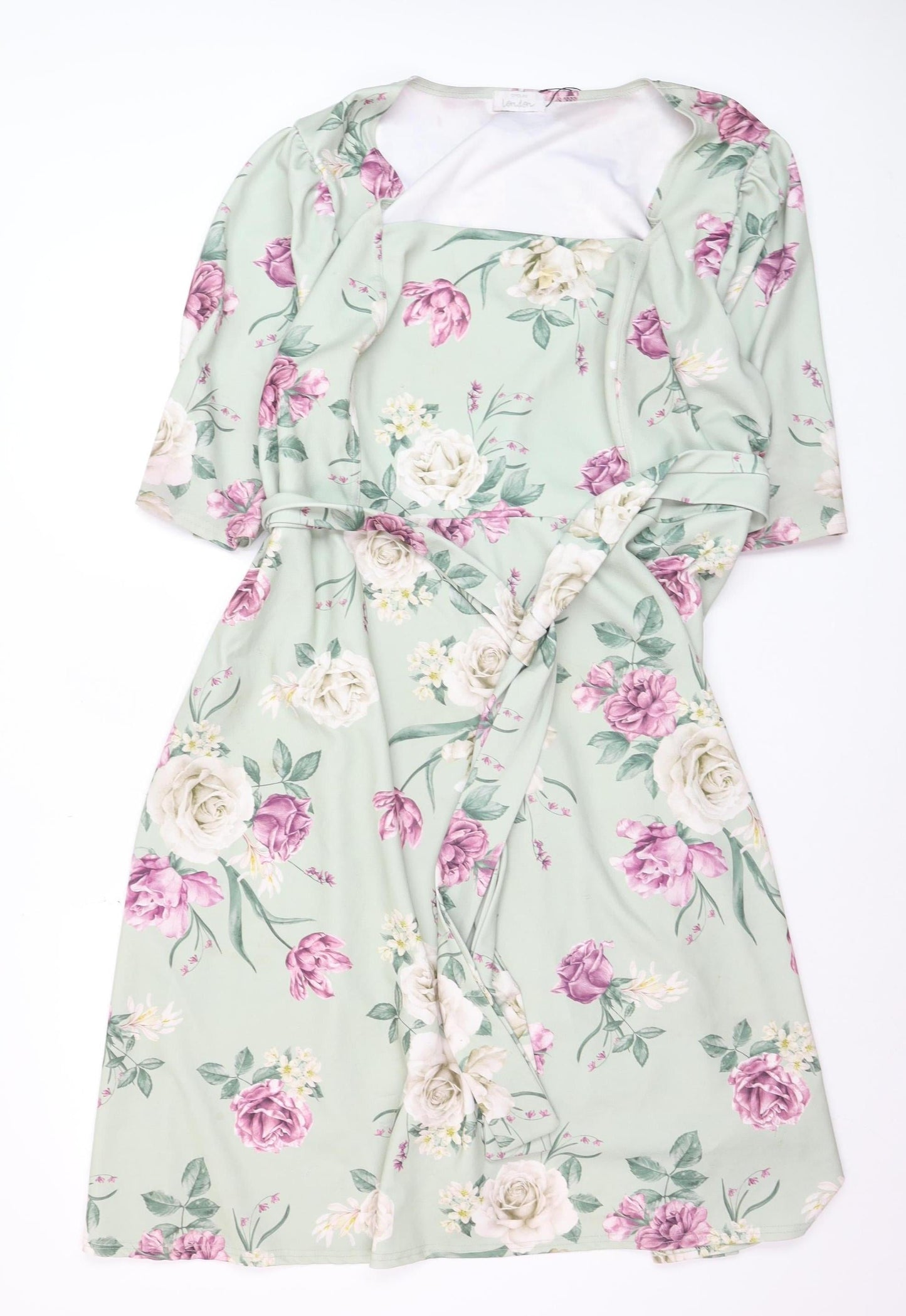 Yours Women’s Plus Green Floral Wrap Dress Size 24