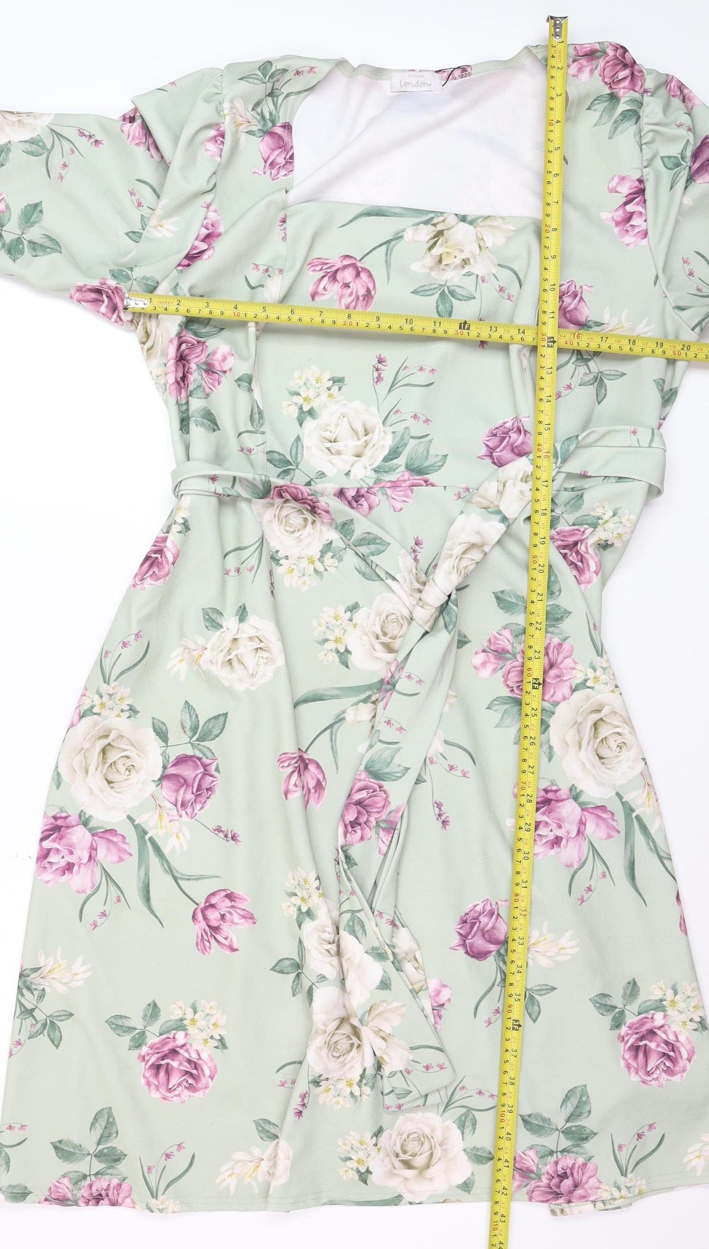 Yours Women’s Plus Green Floral Wrap Dress Size 24