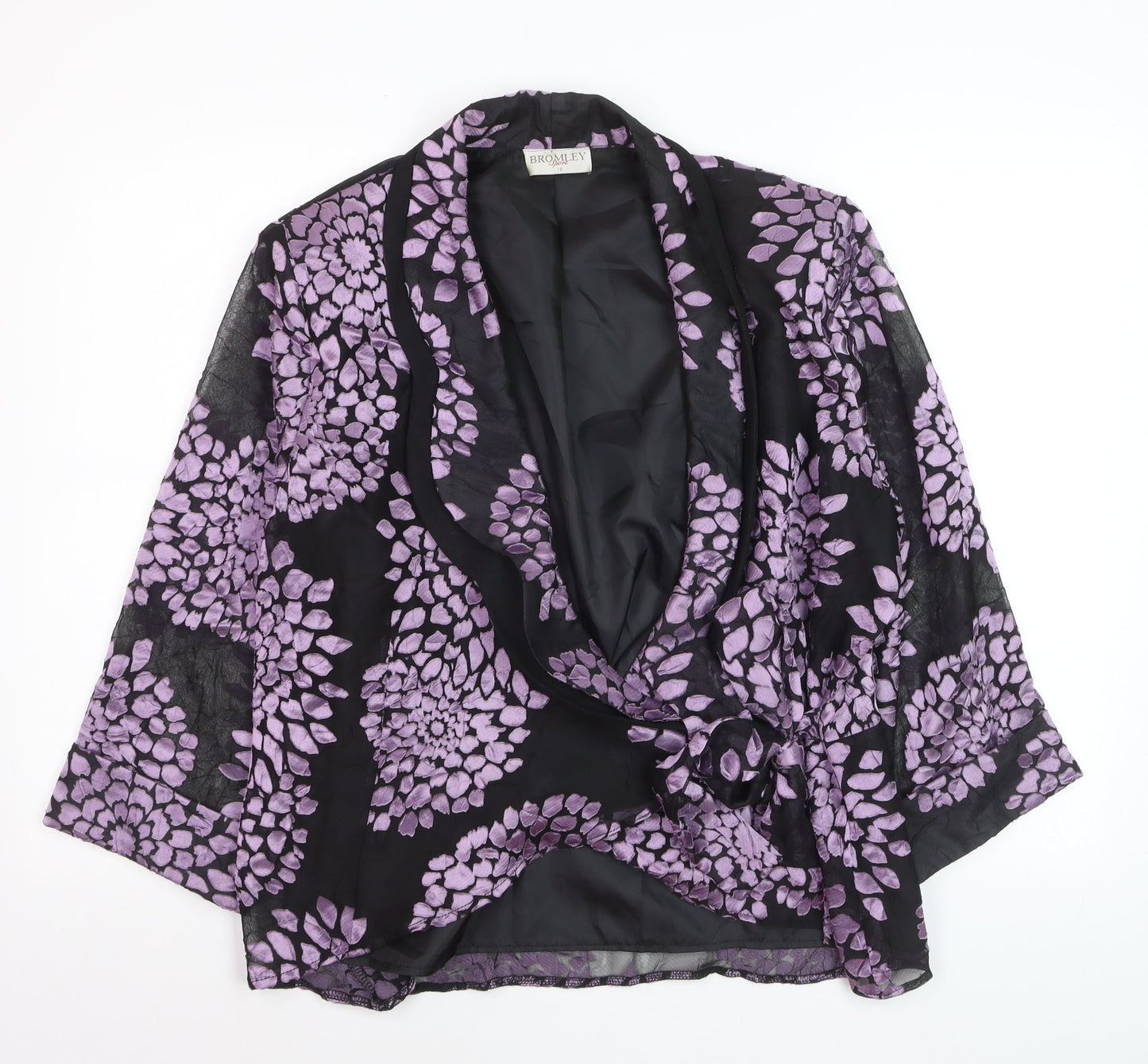 Bromley Sport Women's Purple Floral Shawl Lapel Blazer Size 18
