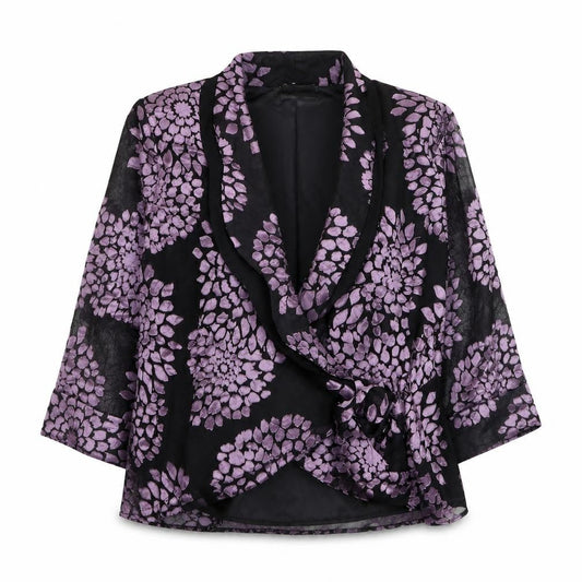 Bromley Sport Women's Purple Floral Shawl Lapel Blazer Size 18