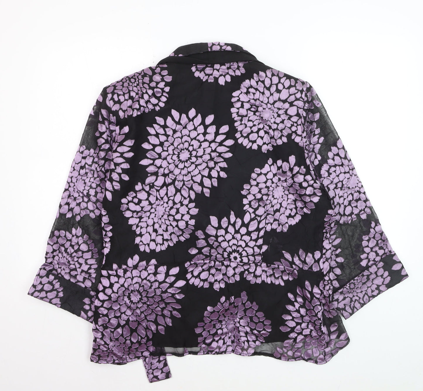 Bromley Sport Women's Purple Floral Shawl Lapel Blazer Size 18
