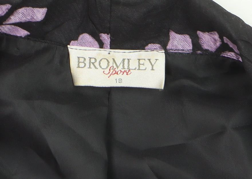 Bromley Sport Women's Purple Floral Shawl Lapel Blazer Size 18