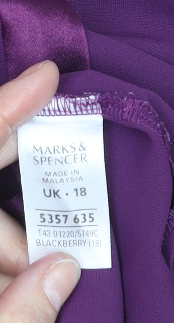 Marks & Spencer Women’s Purple Embellished Blouse Size 18