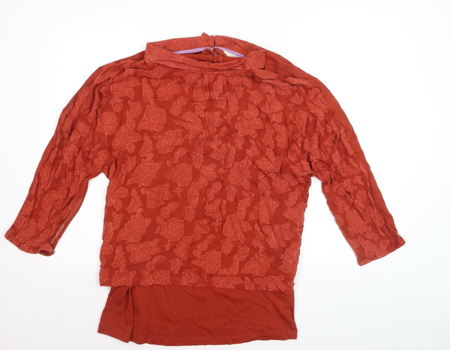 White Stuff Women Red Floral Lace Tunic Blouse UK 18