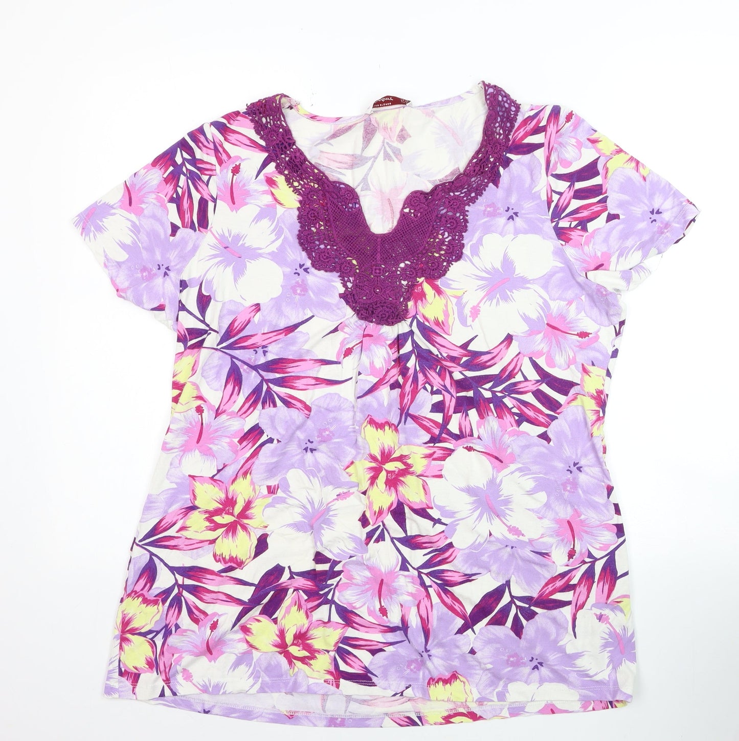 Dunnes Stores Women's Multicoloured Floral Tunic T-Shirt UK 20