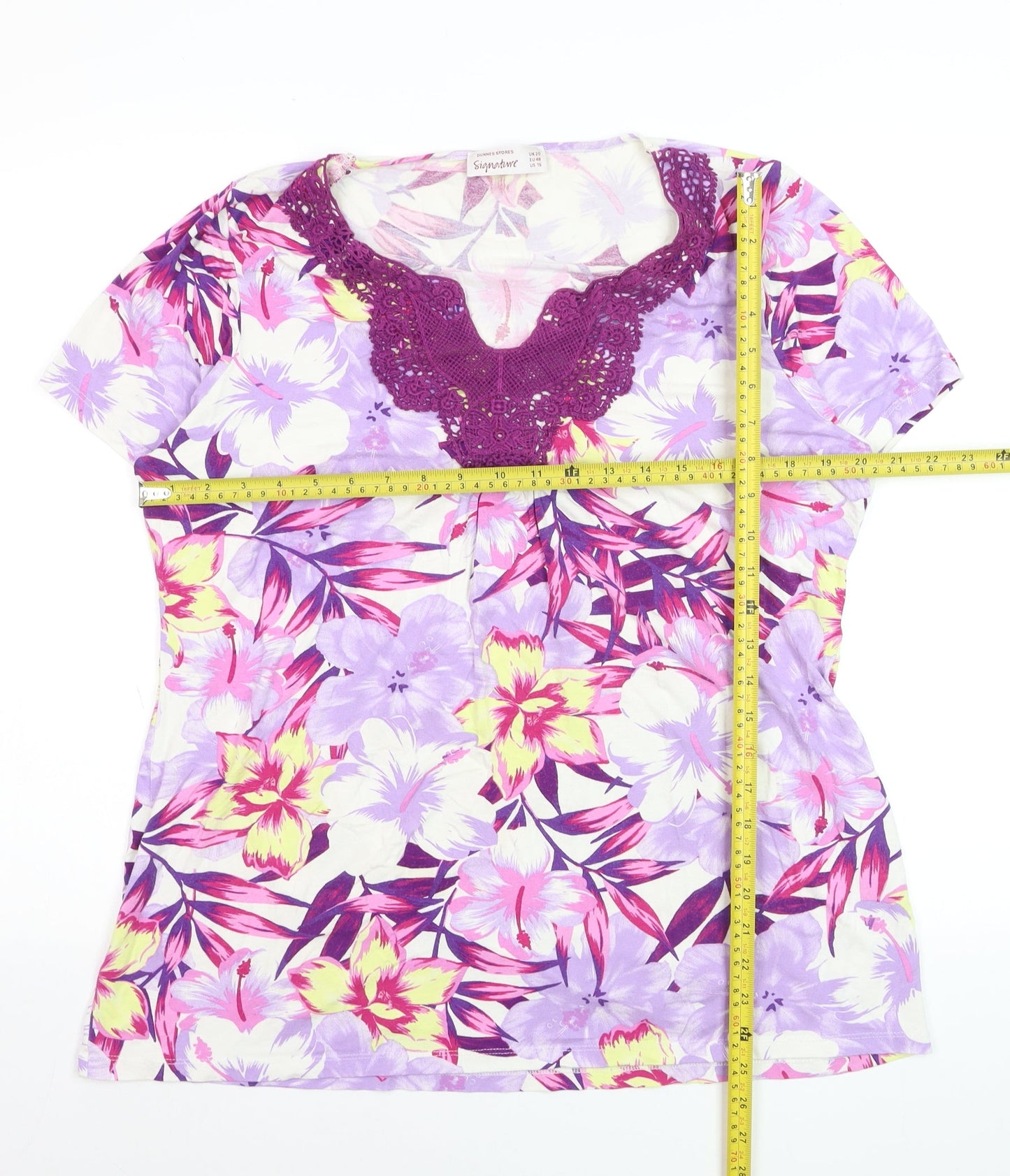 Dunnes Stores Women's Multicoloured Floral Tunic T-Shirt UK 20