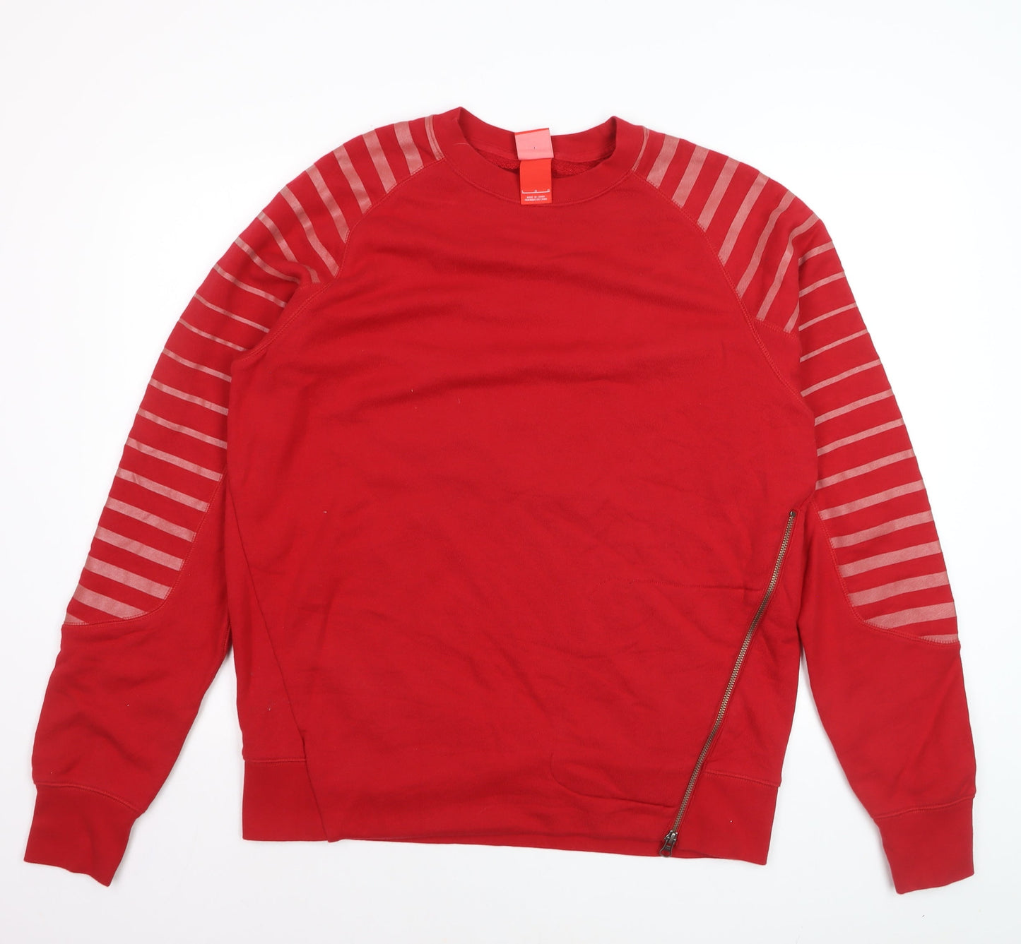 Nike Men's Red Pullover Sweatshirt L Zip Detail Track & Field