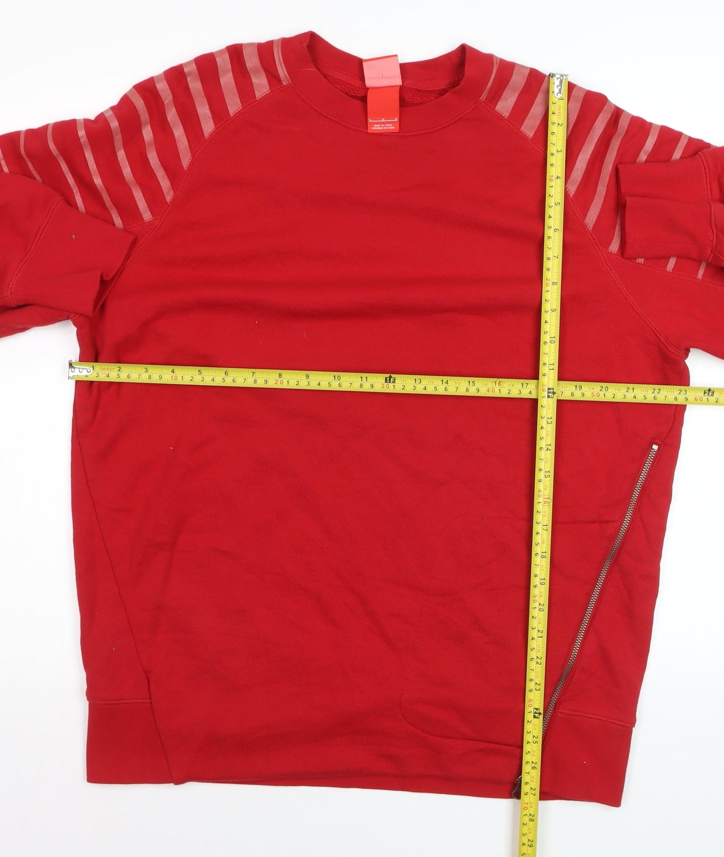 Nike Men's Red Pullover Sweatshirt L Zip Detail Track & Field