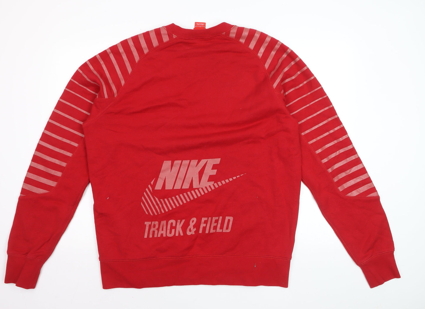 Nike Men's Red Pullover Sweatshirt L Zip Detail Track & Field