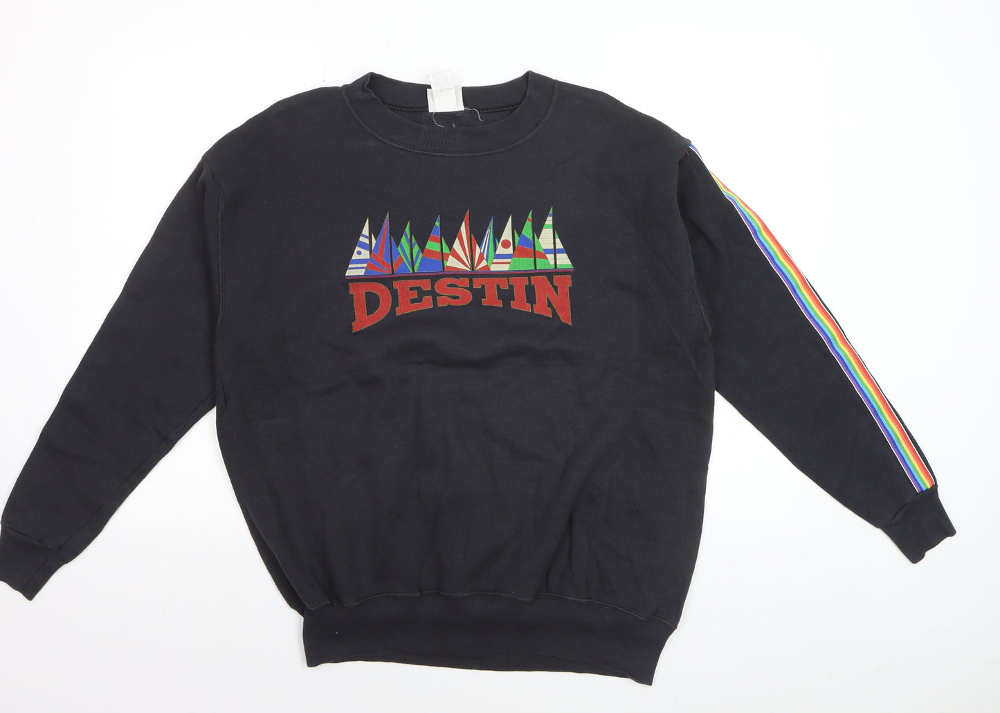 Lee Sport Men's Black Medium Pullover Sweatshirt Destin Graphic Retro