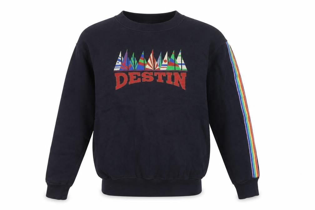 Lee Sport Men's Black Medium Pullover Sweatshirt Destin Graphic Retro