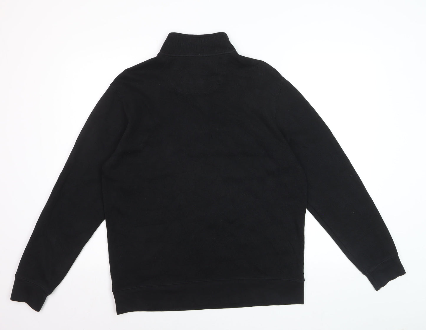 b Mens Black L 1/4 Zip Cotton Pullover Sweatshirt