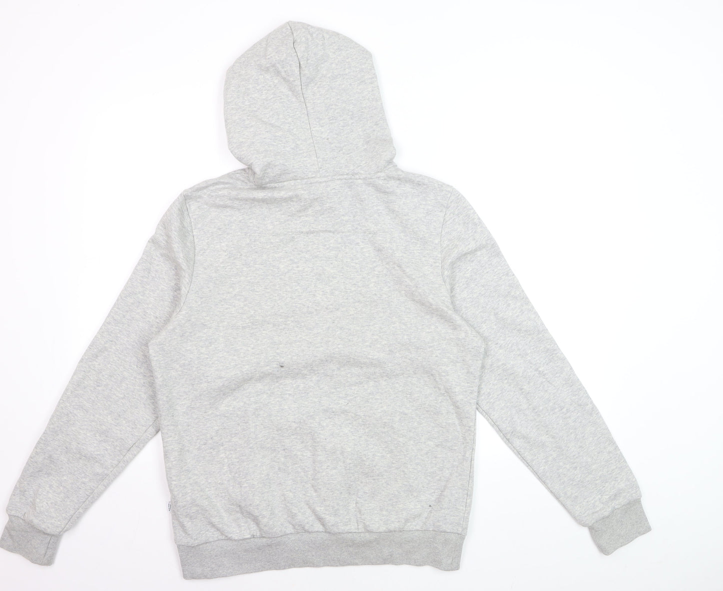 Puma Men Grey Pullover Hoodie L Hooded Sweatshirt Graphic Logo