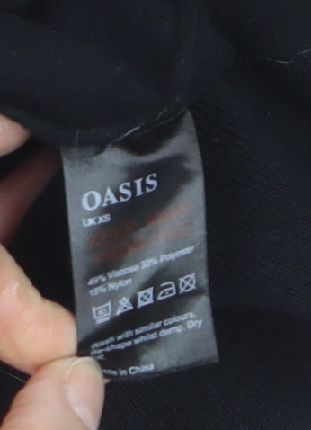 Oasis Women's Black XS Heart Cutout Crew Neck Knit Jumper