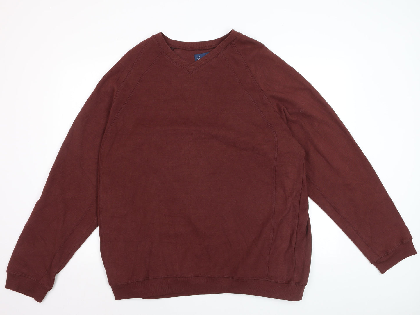 Arnold Palmer Men's Brown V-Neck Pullover Jumper Size L Cotton Blend