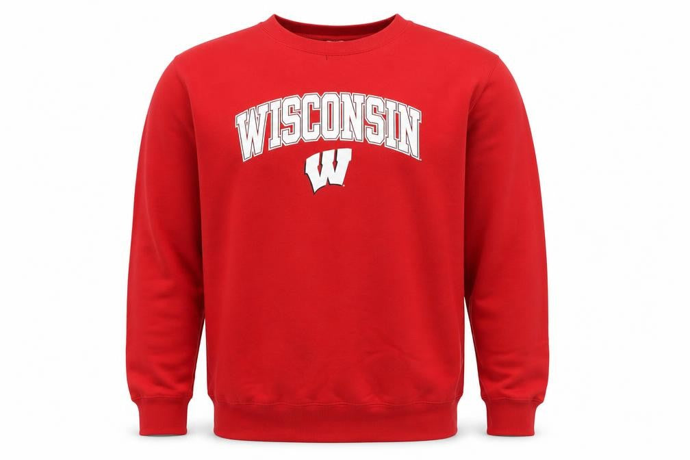 Pro Edge Men’s Red Wisconsin Logo Pullover Jumper Size L