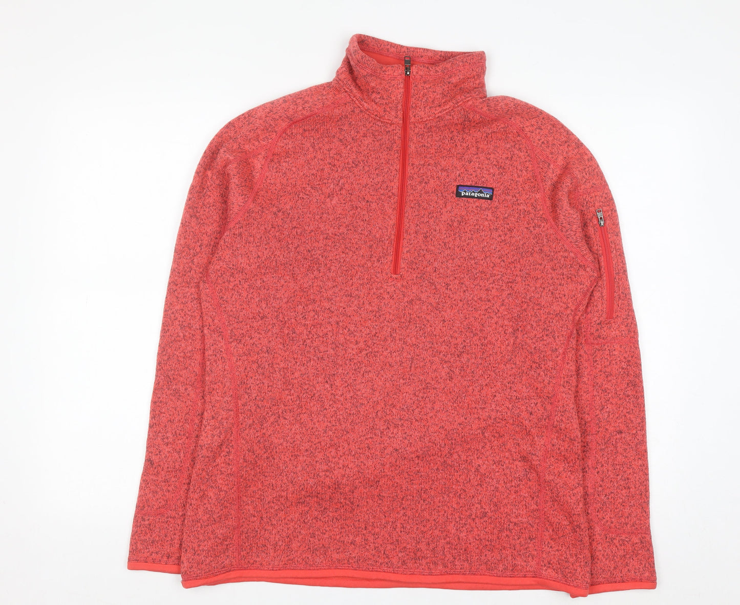 Patagonia Womens Red 1/4 Zip Fleece Sweatshirt Size L