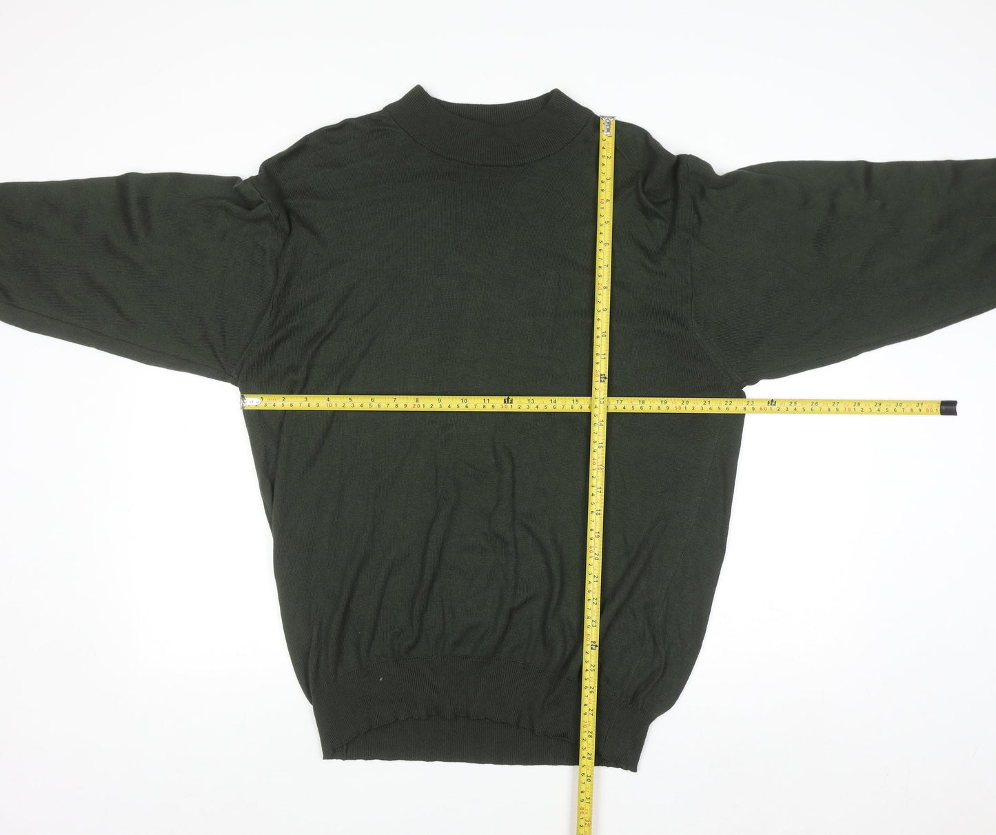 Giorgio Sappini Men's Green 2XL Mock Neck Cotton Jumper