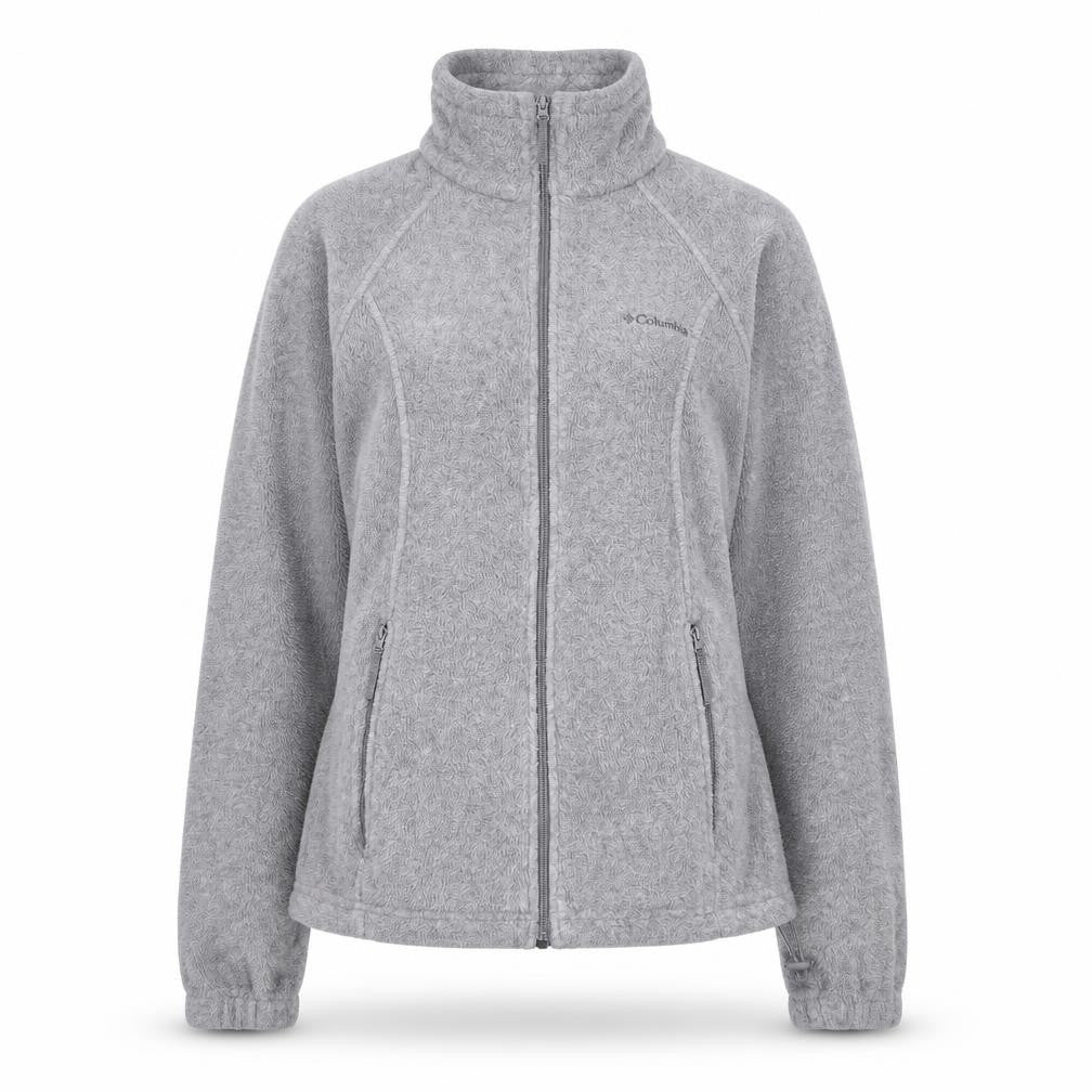 Columbia Women Grey Full Zip Fleece Sweatshirt M