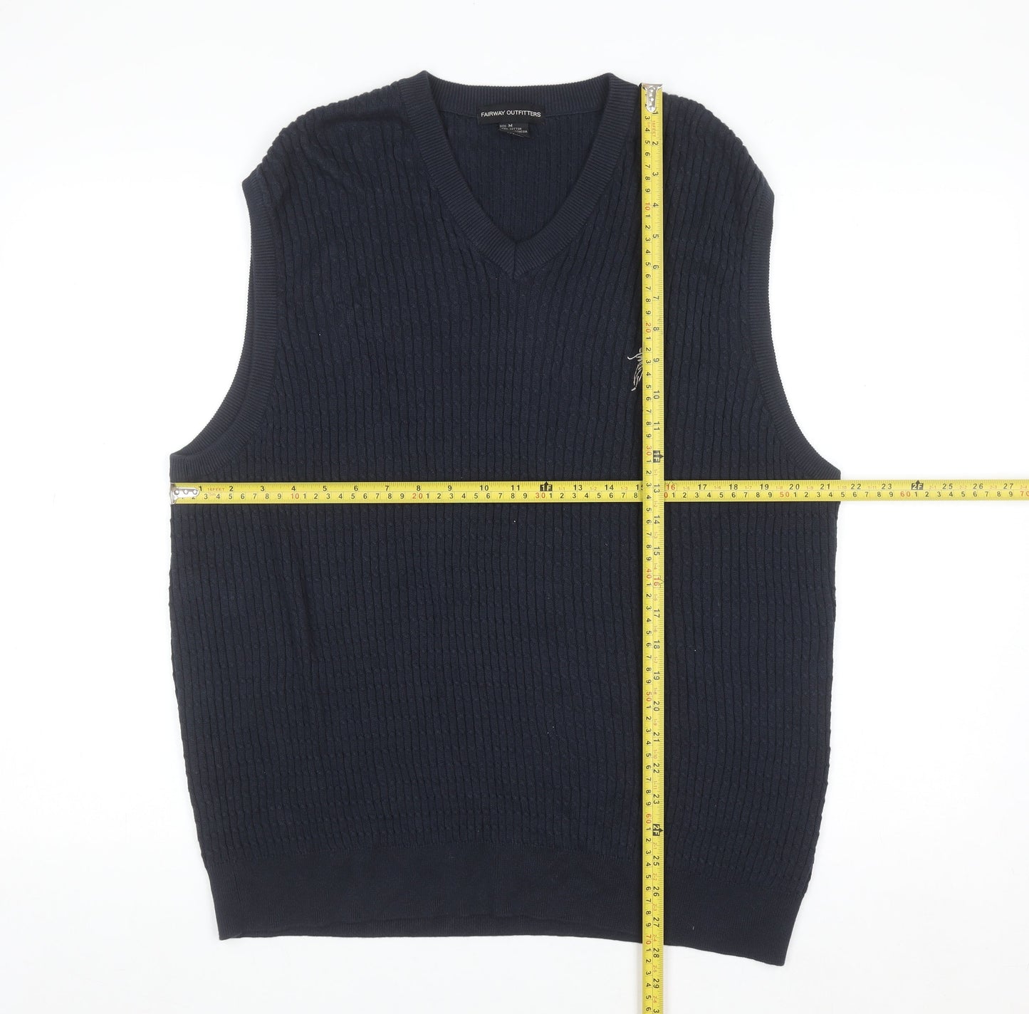 Fairway Outfitters Men's Blue Cotton V-Neck Golf Vest Jumper M