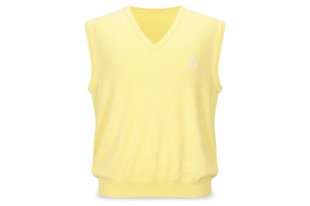 Izod Men's Yellow Acrylic V-Neck Sleeveless Jumper XL