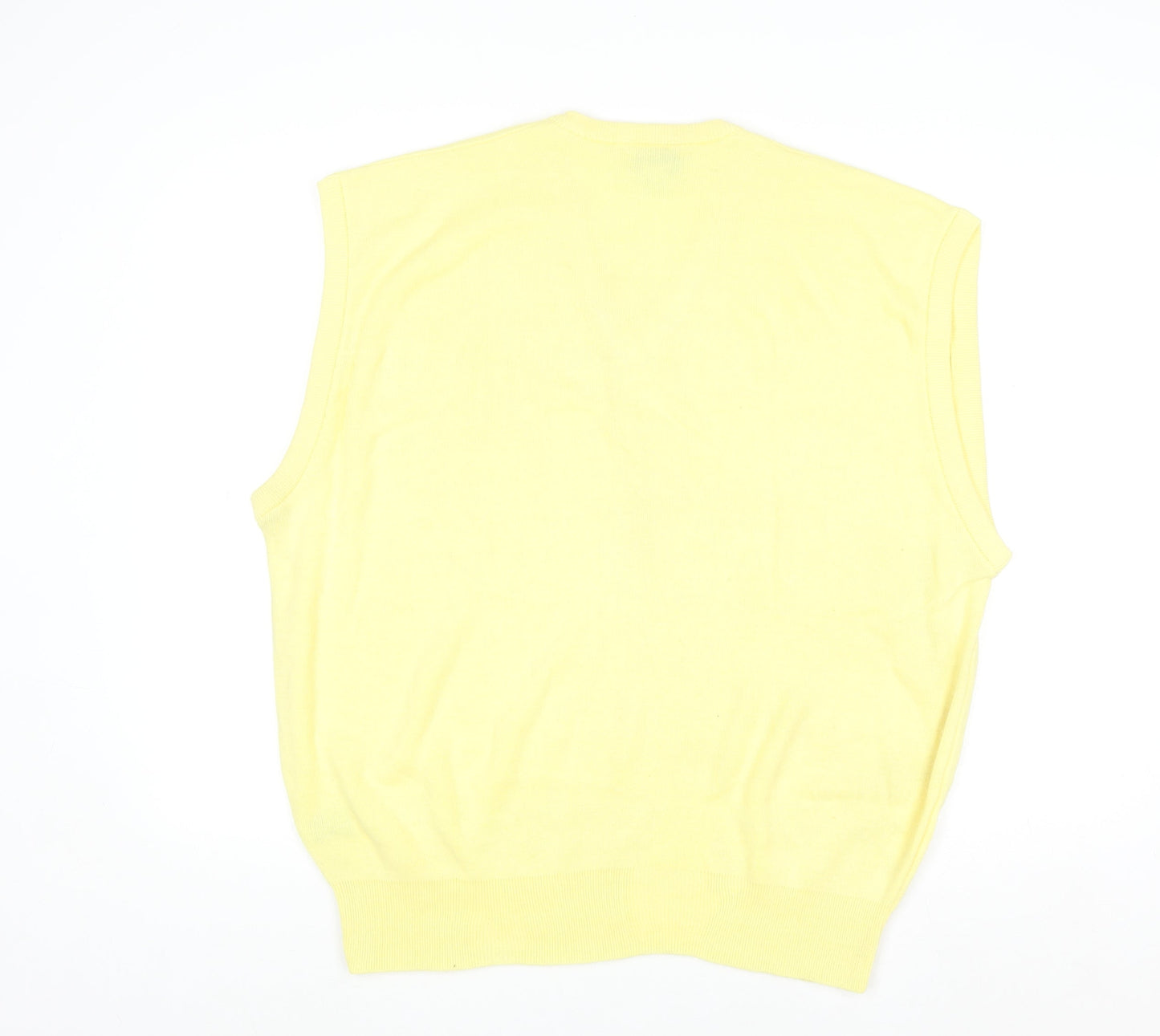 Izod Men's Yellow Acrylic V-Neck Sleeveless Jumper XL